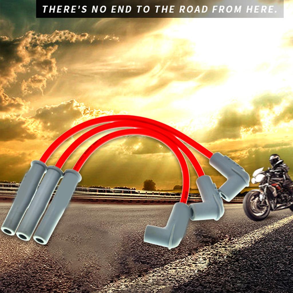Heat Resistant Motorcycle Ignition Cable Silicone MSD Upgrades Enhances Stability Motorcycle Ignition Wire for Racing
