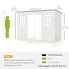 10 X 4 Ft Resin Garden Shed, Outdoor Storage Shed with Floor, Windows, Lockable Doors and Vents, Grey
