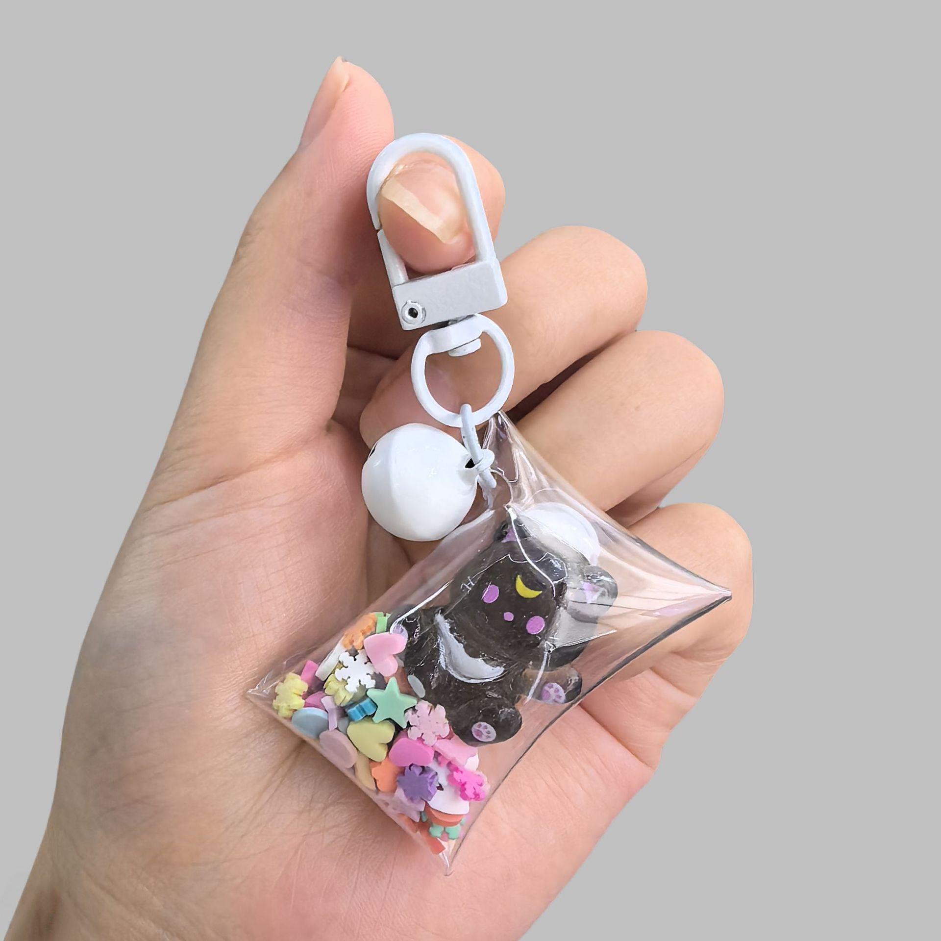 

Three-Dimensional Resin Cute Luna Cat Colorful Cute Keychain Luminous Kitten Girl Bag Pendant Student чорний