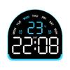 USB Powered Digital Alarm Clock with Mood Light TEMP Date Week 3-level Brightness Table Clock Auto Dimmable 12/24H LED Clock