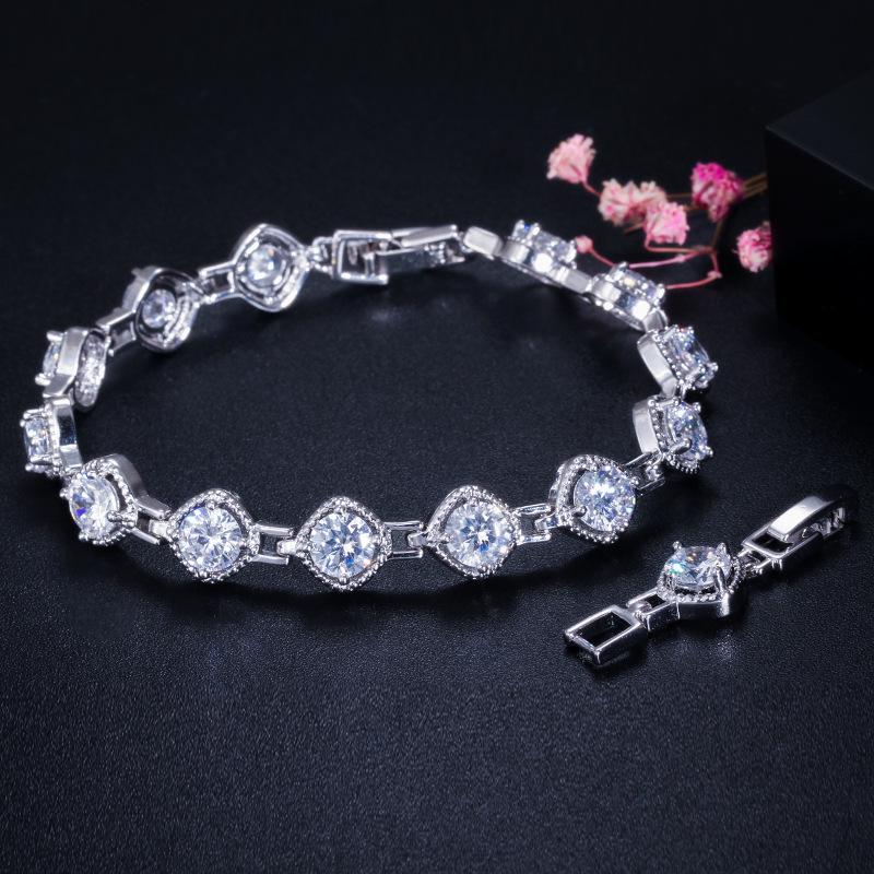 Super Flash Zircon Bracelet, Simple And Popular Temperament, Women'S Hand Jewelry, Multi-Color Optional