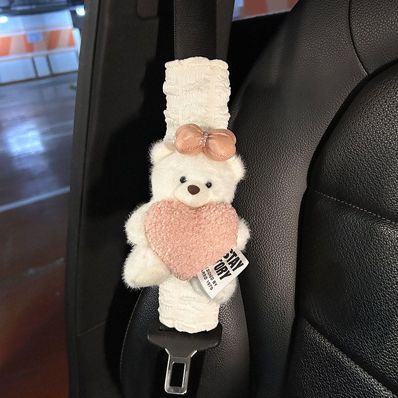 Car Seatbelt Shoulder Pad Anti-Neck-Strangling Cartoon Cute High-End Car Interior Decoration Car Child Protection Cover for Women