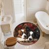 Papillon and Rose Pattern Round rug,Carpet Rug for Living Room Bedroom  Playroom ,Non-slip Floor Mat,Holiday Gifts and Birthday Gifts.