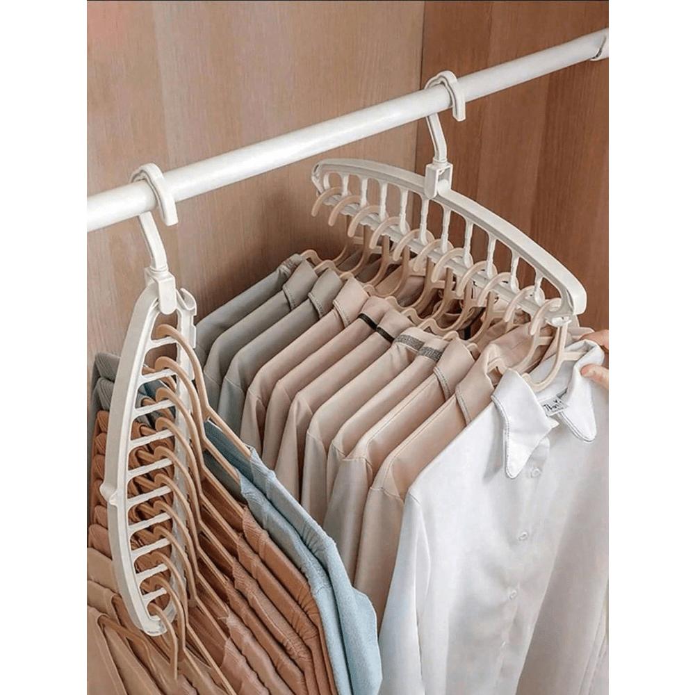 1pc, Multi Functional 360 Rotating Perforated Clothes Hanger, Storage Rack, Student Dormitory Home Space Saving Spiral Plastic Clothes Hanger