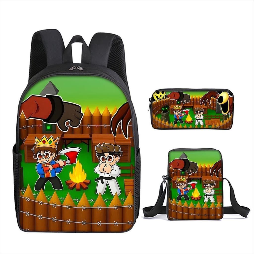 Classic 99 days in the forest 3D Printed 3pcs/Set pupil School Bags Laptop Daypack Backpack Inclined shoulder bag Pencil Case