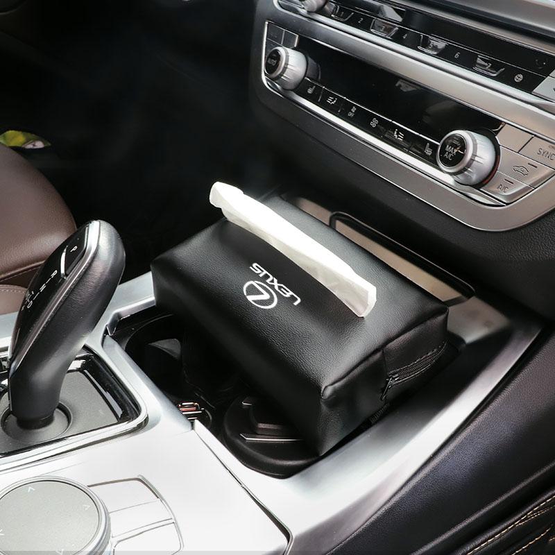 Skórzane Etui na Chusteczki Samochodowe ze Skóry PU Torba do Przechowywania Chusteczek Twarzowych Dla Lexus FSPORT LBX NX RX 350h 450h ES UX 300e GS IS LS LX CT LC RC GX460