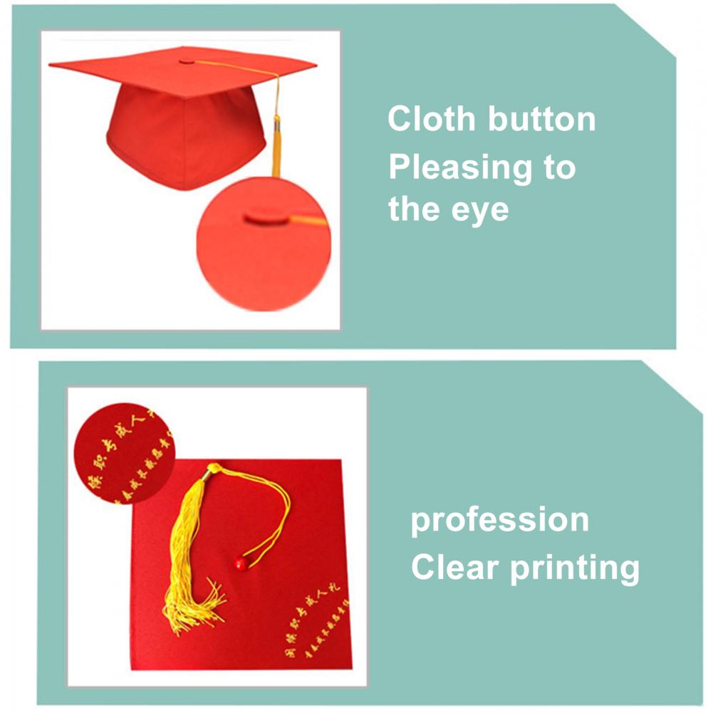 Graduation Cap With Tassel Bachelors Hat With Adjustable Size Elastic Band Graduation Master Degree Graduation Ceremony Hats