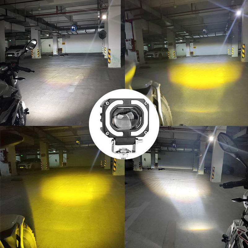 Motorcycle Driving LED Fog Lights Spotlight 6000LM Universal Fit for Motorcycle Car Van Camper Truck Trailer Pickup Off-road ATV UTV