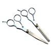 6" Galvanized Thinning Shears & Hairdressing Scissors Set with Leather Bag - Carbon Steel