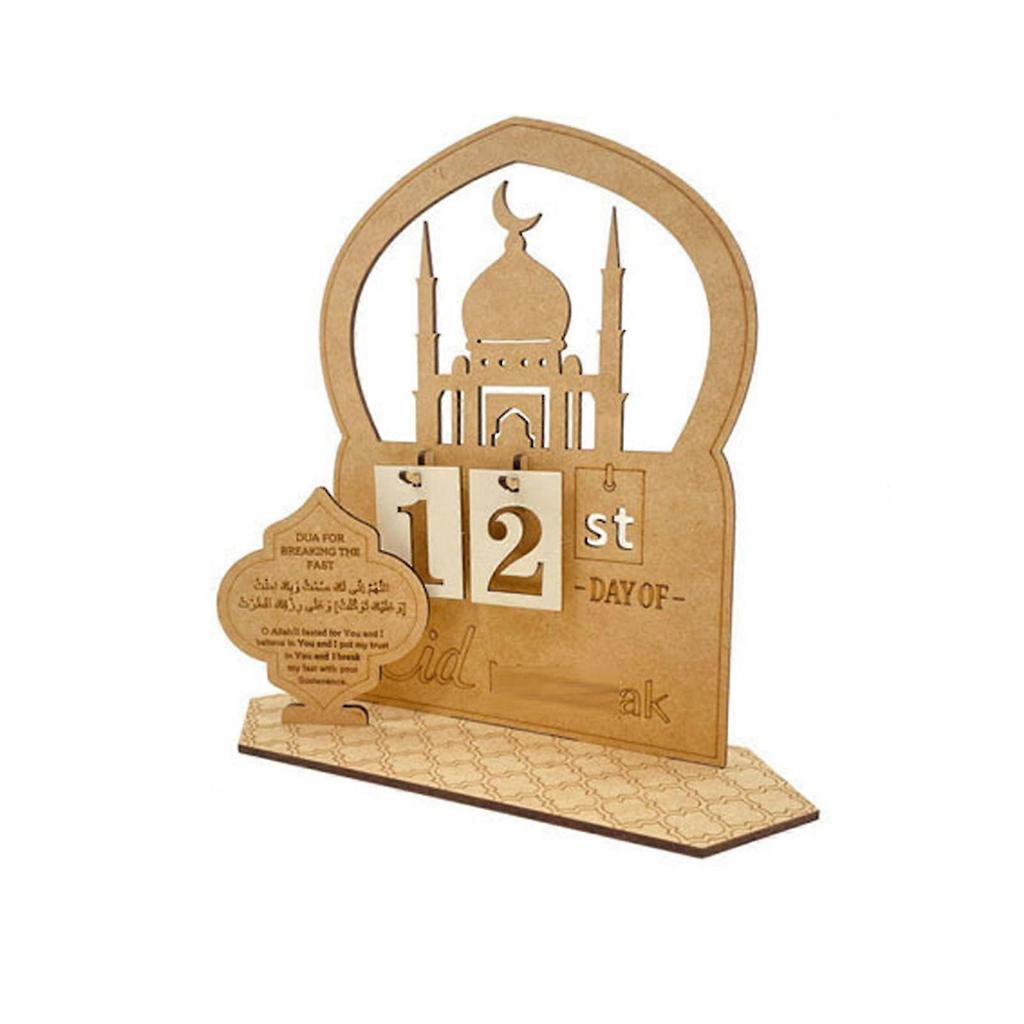 Advent Calendar Wooden Countdown Calendars Decorations For Home, 30 Days Til Eid, Ramadans Gift For Kids, Ramadans And Eid Decor