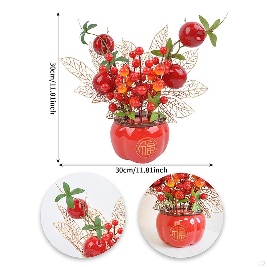 Chinesische Jahresdekoration Künstlicher Strauß Segensgeschenk Frühlingsfestdeko für Wohnzimmer