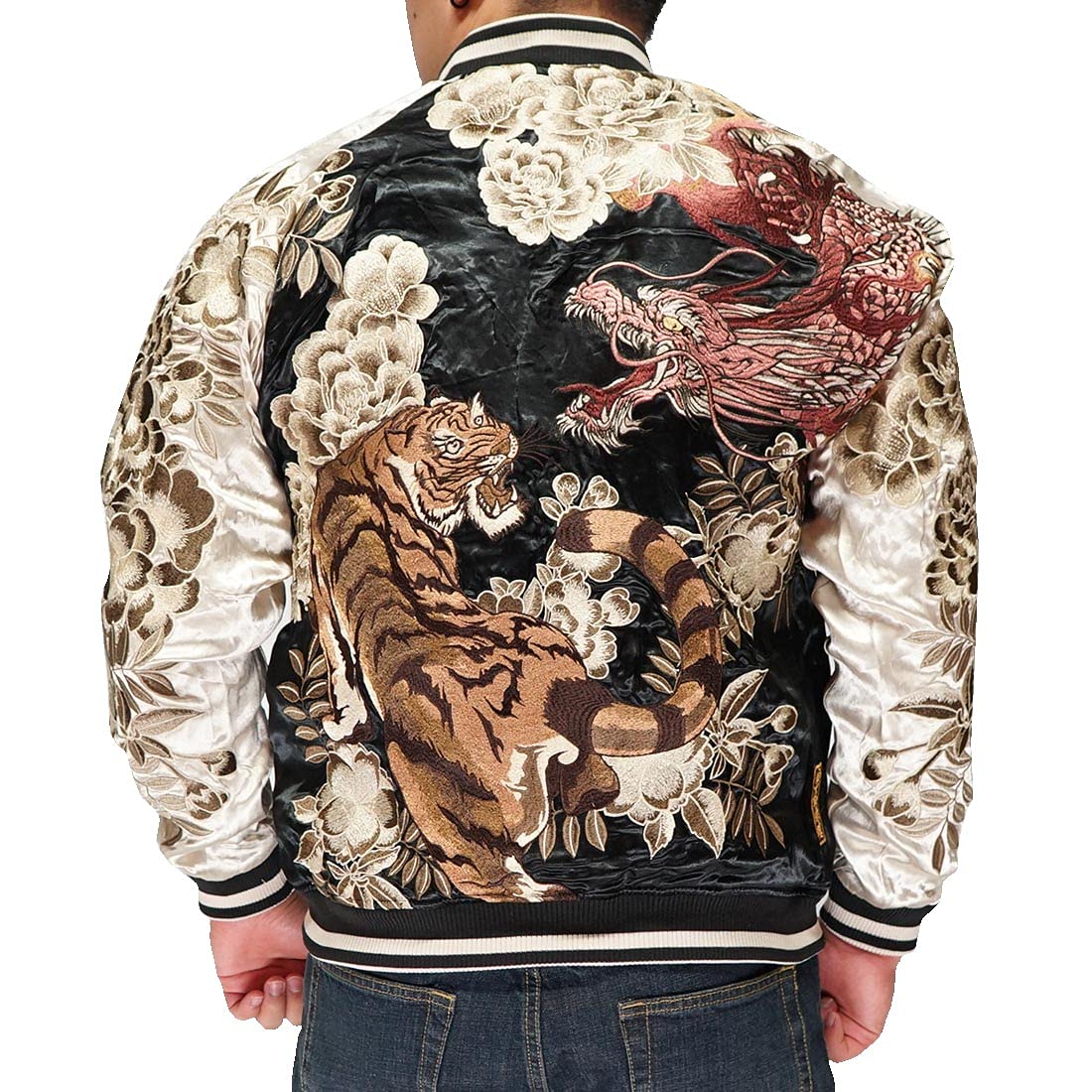 

Karakuridamashii Японський візерунок Сукаджан для повного сувеніра дракон і 20 [Karakuridamashii] чоловіків, вишитий, двосторонній, куртка, стильний, тигр,