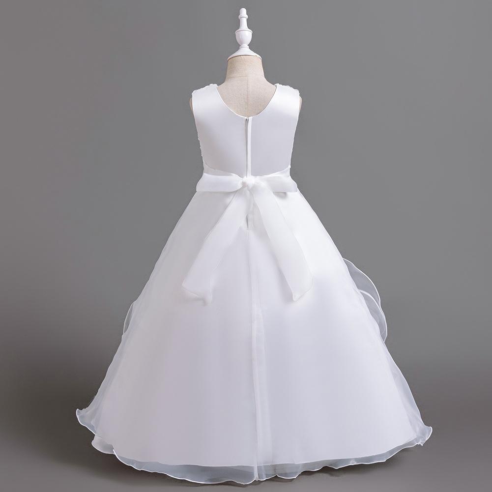 Girls' Long Dresses Big Flower Small Pearl Princess Dresses Walking Host Party Dresses Skirts 8623  Little Girl's Favourite Dress Dresses