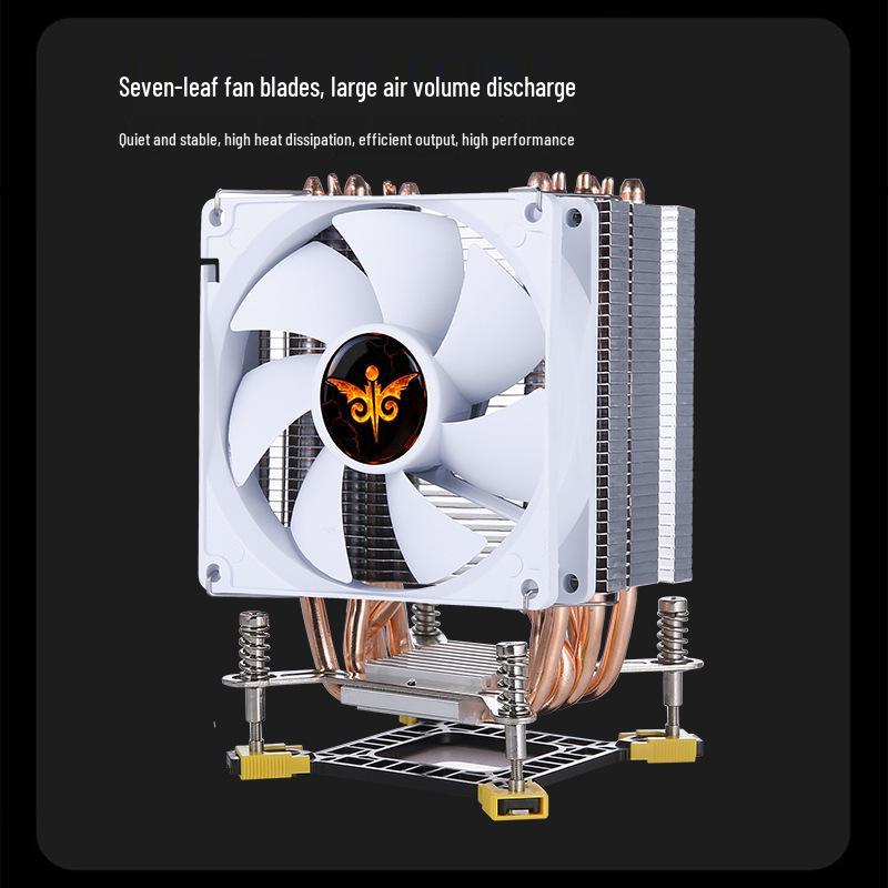 6-Copper Tube CPU Cooler, 9cm Single Tower, Silent PWM, Compatible with 1851, 1200, 115X, 1700 Intel Motherboards.
