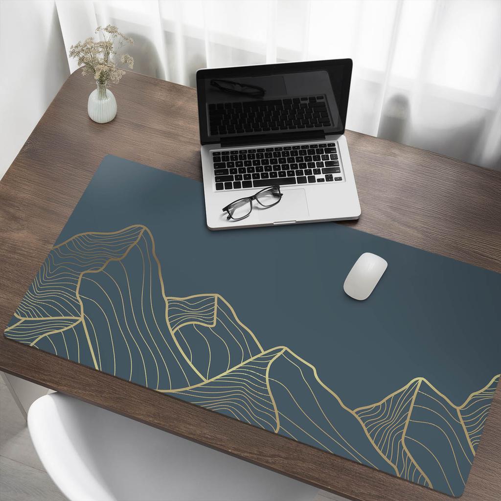 Gaming Mousepad with Artistic Mountain Lines Print for Desk 120X60 Cm