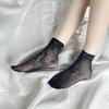 Calzini da donna in rete nera a pois con pizzo - Estivi, Sottili, Corti e Casual