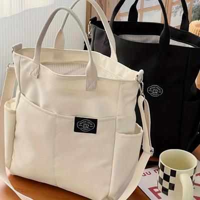 Stilvolle, einfarbige Tragetasche, robust, organisiert mit mehreren Taschen, vielseitige Schultertasche für Damen, schicke, lässige Handtasche für den täglichen Gebrauch
