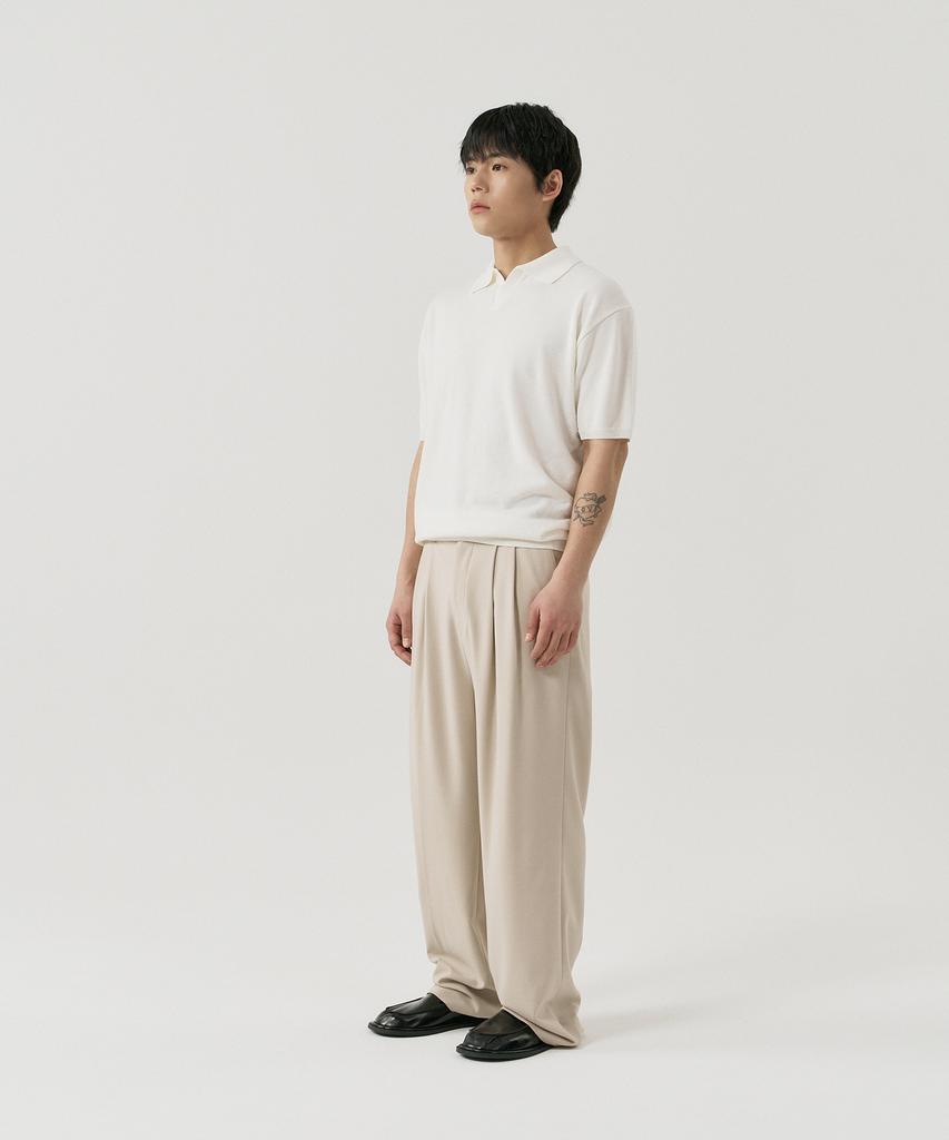 GNOK Silk Collared Short Sleeve Knit [Ivory]