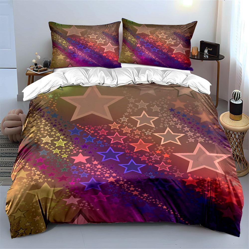 Colorful Starry Pattern Bedding Bedding Duvet Cover Set Duvet Cover Pillowcases (1 * Duvet Cover 2 * Pillowcases, Without Duvet Insert)