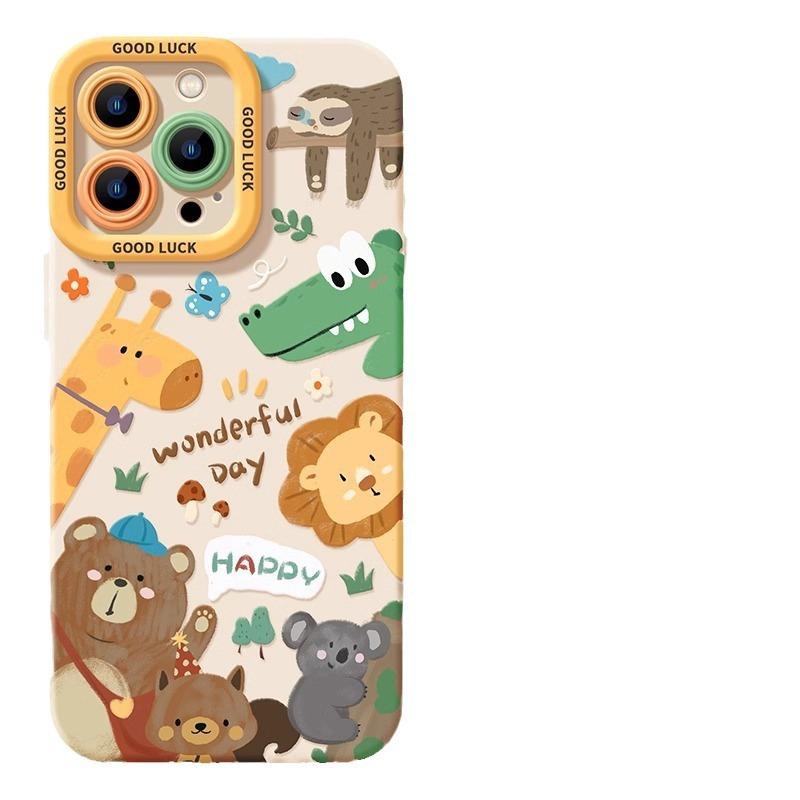 

Graffiti Animal Is Suitable for Apple 16 Phone Case 15plus, Matte 14 Silicone 13mini Protective Case 12promax Apple 6G/6S universal
