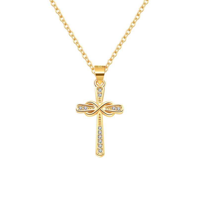 

925 Sterling Silver Simple 8 Style Vintage Cross Pendant Necklace For Women Choker Chain Wedding Engagement Party Jewelry Gift