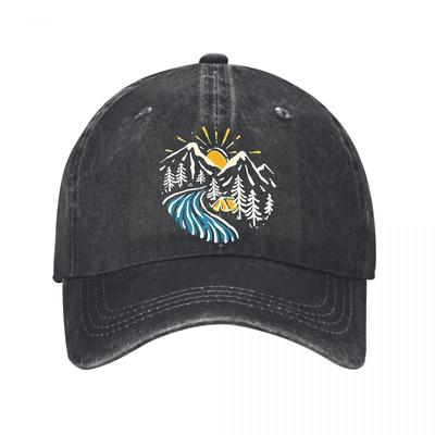 Mountain River Cap  New Vintage Washed Cotton Baseball Cap Parent Kids Sun Hats