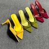 2026 French Elegant Suede Open-Toe Thin Heel Slides for Women