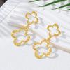 Korean Style Versatile Gold Flower Earrings - Sweet & Simple Floral Drops