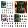Weihnachtsgeschenk für Teenager Baum Adventskalender, Enthält 24 Überraschungs-Ornamente Blind Box, Interaktive Feiertagsspiele Kunststoff Festlicher Tisch-Display-Set