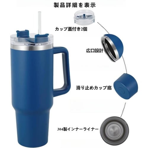 Eyawe Thermos with Lid, Handle, and Straw, Vacuum Insulated, Double-Walled Wall, Large Capacity, Keeps Hot or Cold, Spill-Proof, Stainless Steel Kettl