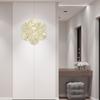 Nordic Luxury Wall Decoration Apricot Leaf Flower Mirror Wall Pendant Iron Art Porch Decoration