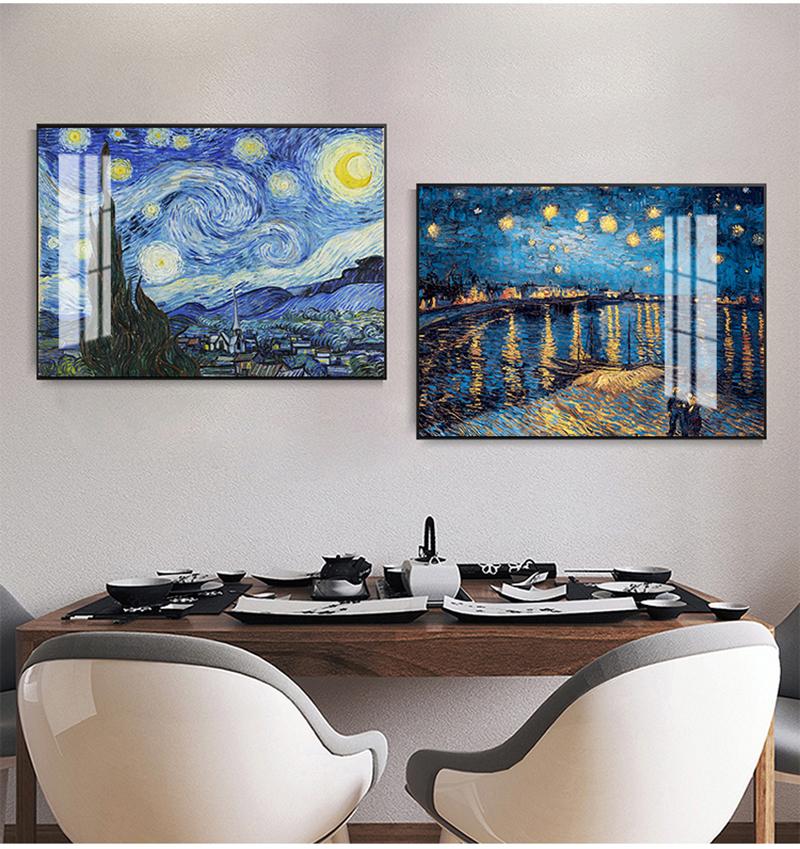 Van Gogh Oil Painting Posters Works Sunflower Apricot Abstract Canvas Art Print Painting Picture Wall Decoration Murals