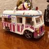 LOZ 1112 Vehicle Model Pink Ice Cream Van Car Truck Shop Store 3D Model Mini Blocks Bricks Building Toy for Children Gift No Box