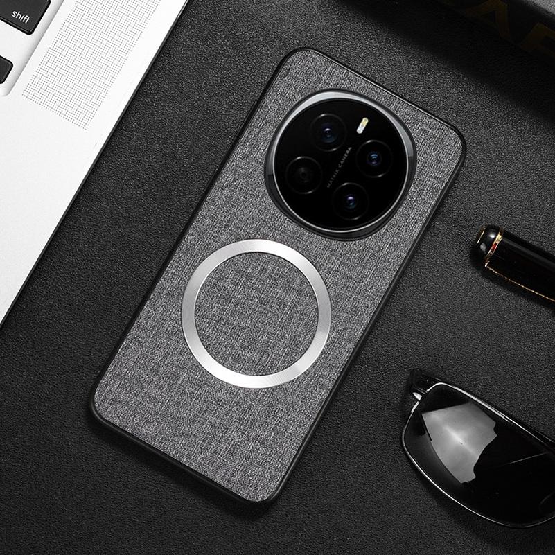 Magsafe Magnetic Plain Leather Case For Honor Magic 7 Pro Magic7 Honor 200 Pro 200 Lite  Cloth Wireless Charging Cover