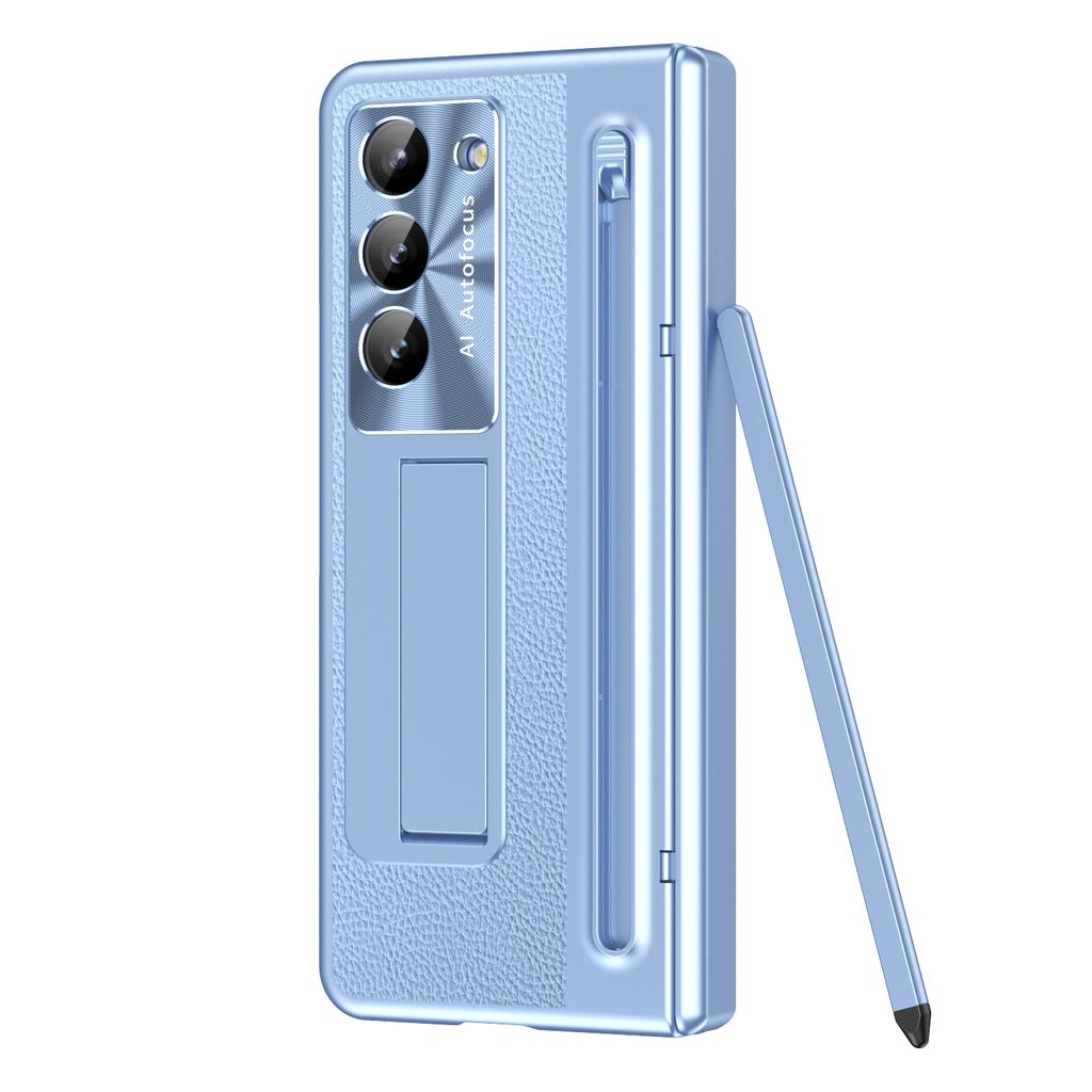 Slot na pero s pouzdrem s fólií ze skla pro Samsung Galaxy Z Fold 7 6 5 4 Ochrana pantu proti pádu Kožené Fold6 Fold7 Ochrana s krytem pro S Pen