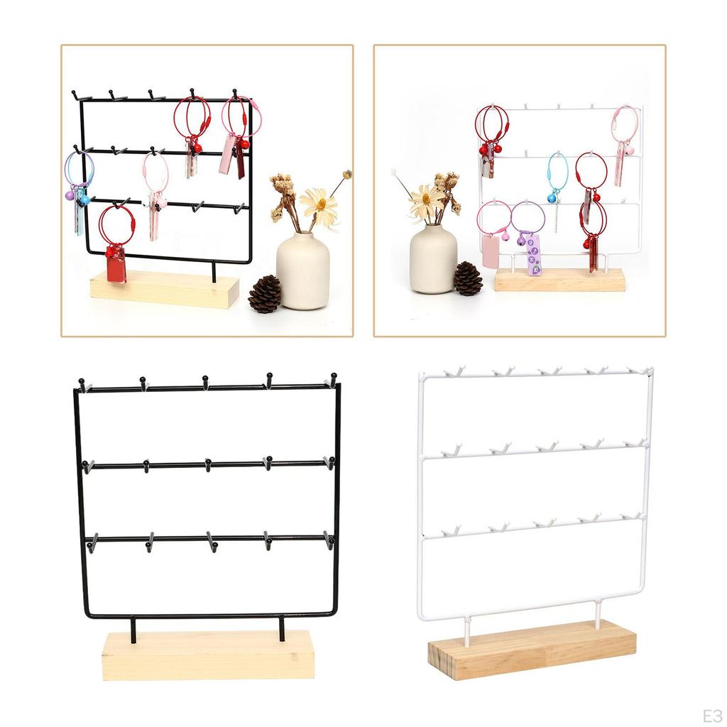 Jewelry Bracelet Hanging Storage Rack Metal Support 9.8x2.3x10.2inch Versatile for Rings and Watches