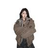 Winter Explosion Amerikanischer Retro Pelzkragen Baumwolljacke Herren- und Damen-Kreuz Verdickte gesteppte Jacke Baumwolljacke