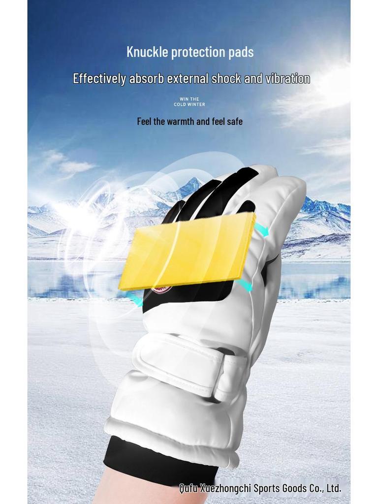 Unisex Fleece-Lined Waterproof Touchscreen Ski Gloves