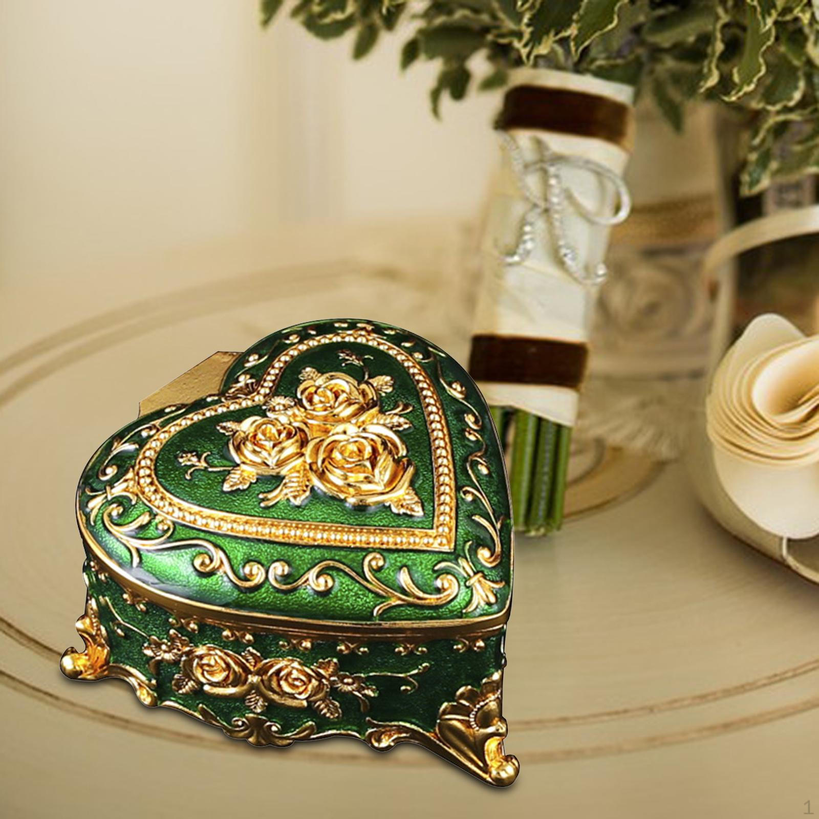 

Heart-Shaped Jewelry Storage Box for Charms And Earrings зелений
