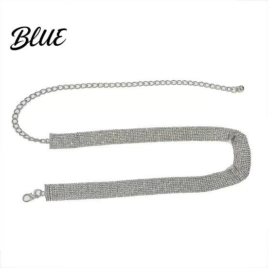 Waist Cincher Accessory Slim Sparkling Belt 9 Rhinestone Rows Chain