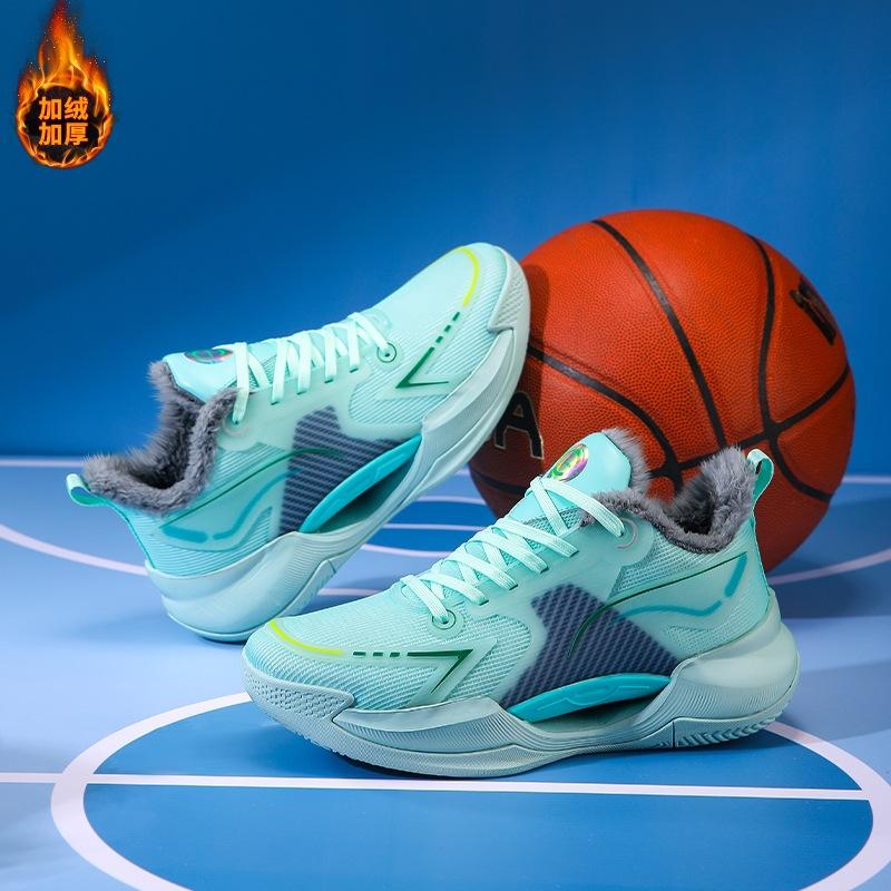 A 2025 Winter Velvet Warm Men's Shoes 2025 New Basketball Sports Shoes Shock Absorption Casual Running Trendy Shoes Men