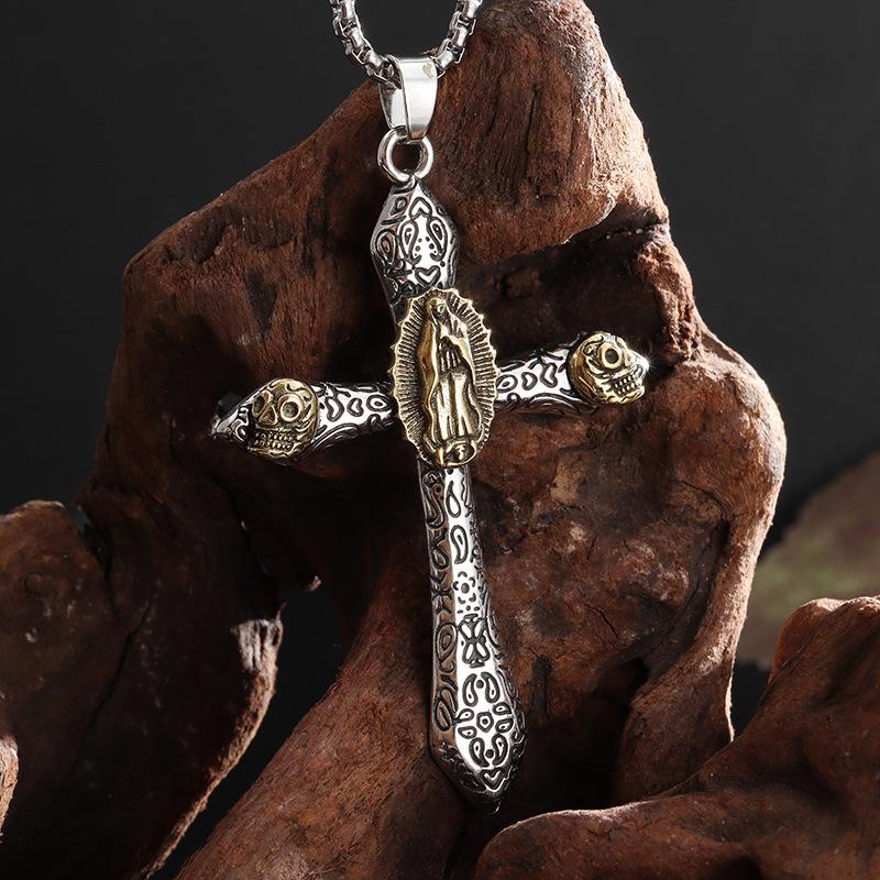 Virgin Cross Women's Clavicle Chain Fashion New Men's Jewelry High-Level Simple Pendant Necklace