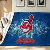 Cleveland Indians Print Flannel Blanket High Quality Warm Comfortable Cover for All Seasons Perfect for Gifts Home Decor
