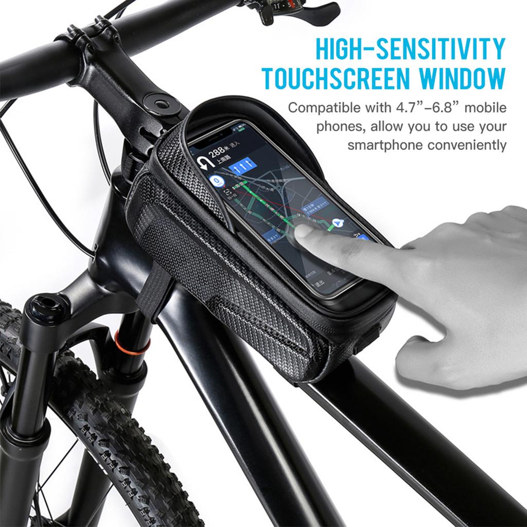 Waterproof   Phone Mount Bags Front Frame Top Tube Bag with Touchscreen Phone Holder Case Cycle Bike Tool Storage Bag Pack