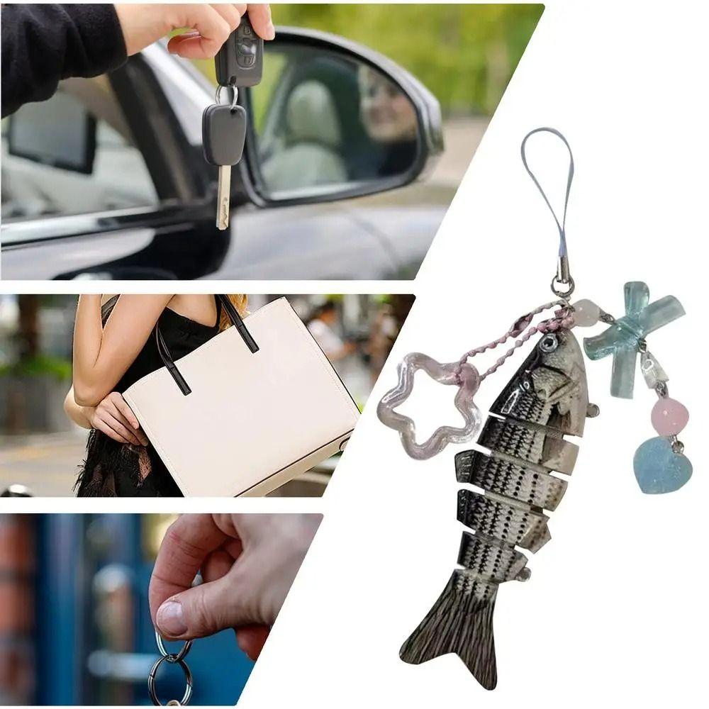 Simulated Fish Star Pendant Acrylic Fish Phone Lanyard Handmade Fish Keychain  Jewelry Accessories
