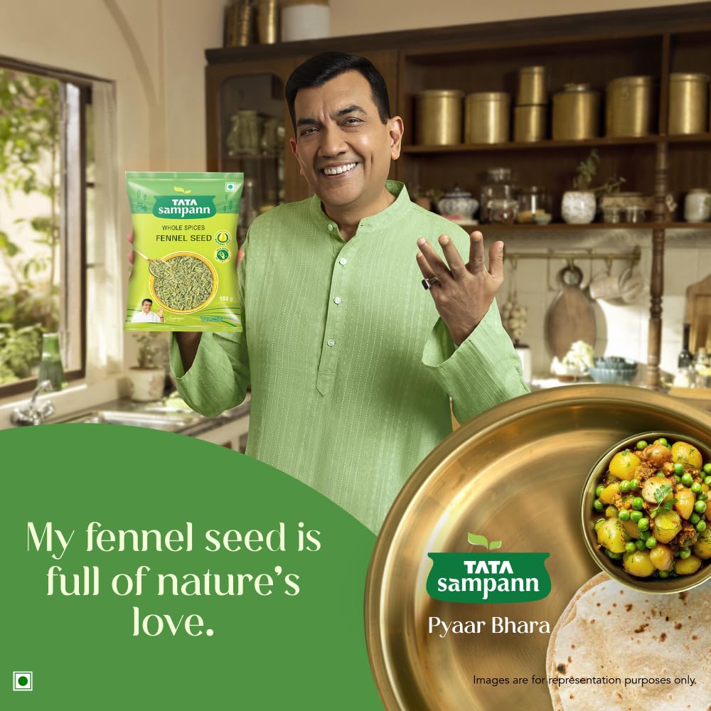 Tata Sampann Fennel Seeds Whole Spices 100g Natural Aroma With Oils Rich Flavor For Cooking And Baking