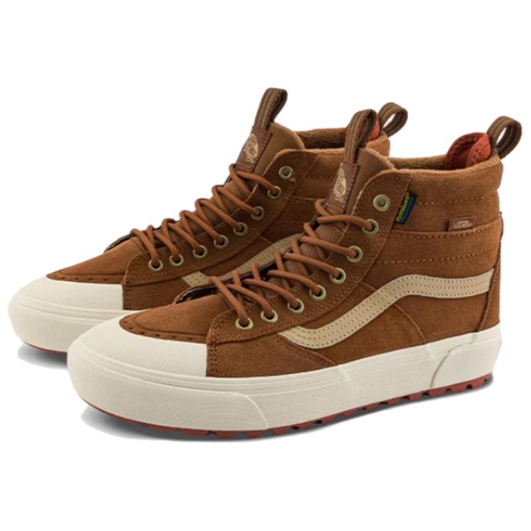 Vans MTE Sk8-Hi Comfortable Versatile High-Top Hiking Shoes Unisex Hiking Shoes Brown VN000CVTBRO