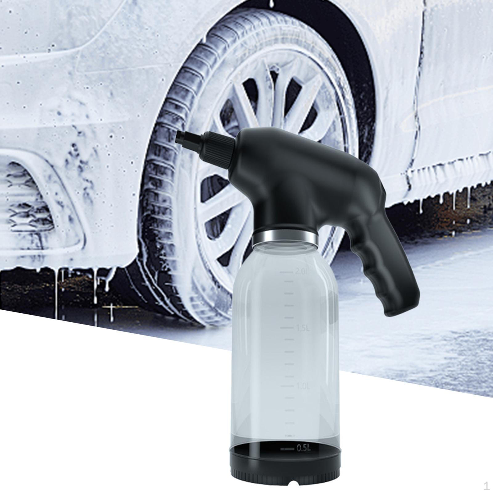 

Электрический распылитель пены 2 л, аксессуары для мойки автомобилей со шкалой, распылитель для транспортных средств чёрный