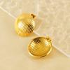 Gold Striped Earrings Stainless Steel Ear Studs Geometric Striped Ear Jewelry Suitable for Fashionable Teens Present