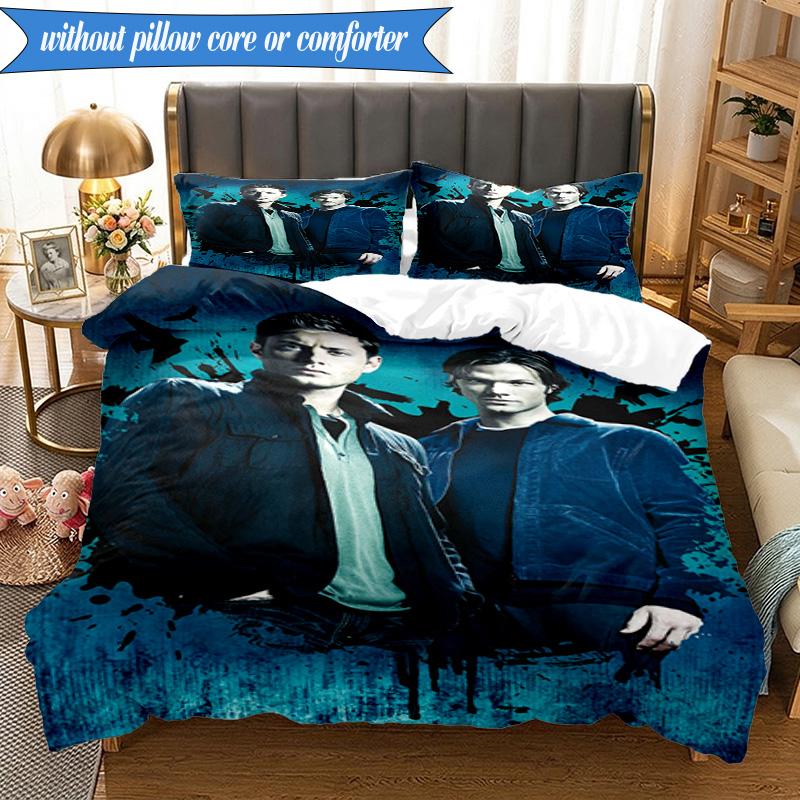 Super-natural Darkness Deliverance 3pcs Bedding set,Ideal for Bedroom, Dormitory,Including Duvet Cover And 2pcs Pillowcases,Fan Gifts
